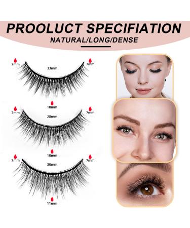 SAOTAENG Reusable Self-Adhesive Eyelashes - Stable, Easy to Apply, Waterproof, Natural Look - No Lashes or Glue Needed - 3 Pairs Pink Box - Perfect Gift for Women - Buy Online on GoSupps.com