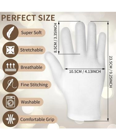 WLLHYF 2 Pairs White Cotton Moisturizing Gloves Spa Touch Screen Gloves Overnight Bedtime Moisturizing Hands Gloves Dry Hands Lotion Gloves Eczema Gloves for Men Women (2 Pair) - Buy Online on GoSupps.com