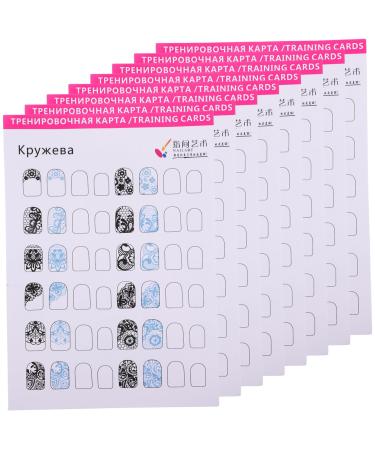 FRCOLOR 36 Sheets Coloring Exercise Book Nail Practice Book Acrylic Nail Practice Mat Nail Art Stamps Stencil Nail Supplies for Nail Techs Nail Art Tools Training Card Paper Manicure White