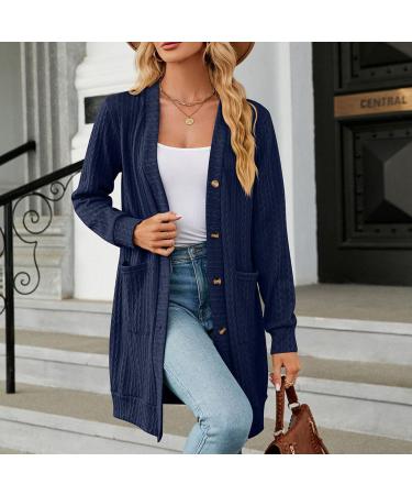 Gefomuofe Cardigan Women's Long Cardigan Lightweight Loose Cardigan Long Cardigan Women's Lightweight Loose Casual Cardigan Sun Protection Shirt Holiday Beach Blouse XXL Navy - Buy Online on GoSupps.com