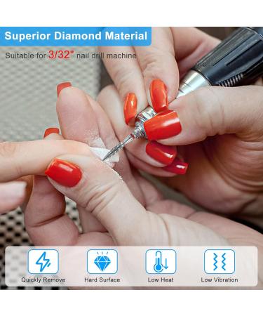 Anrui Nail Miller Attachments - 3 Diamond Hardmetal Bits for Nail Preparation & Cuticle Removal (3/32 Fine Grit) - Buy Online on GoSupps.com