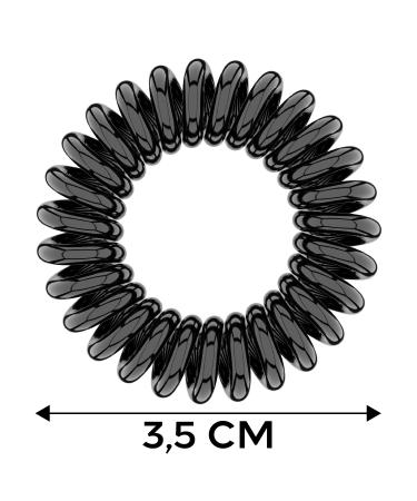 Reskthetic High-Quality Spiral Hair Tie - Eco-Friendly Gentle on Hair Transparent/Black - Perfect for Girls & Women (4 x 3.5 cm) - Buy Online on GoSupps.com