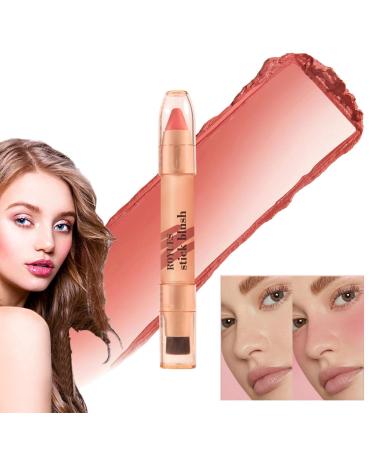 Stick - 2 in 1 Double End Stick with Brush WateMakeup Long Lasting Lip Tint Eye Shadow Makeup Stick for Women Tmay 01#
