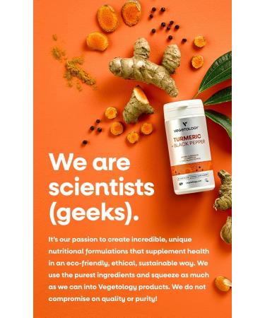 VEGETOLOGY Vegan Turmeric & Black Pepper Capsules (60 Capsules) Tumeric Supplements Capsules 1 a Day Supplements for Adults and Children - Buy Online on GoSupps.com