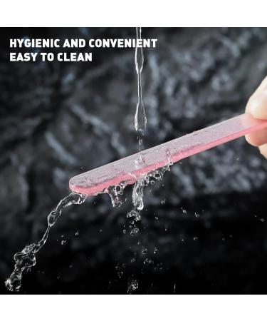 Bezox Glass Nail File Set - 2PCs Professional Salons Tools for Acrylic & Natural Nails - Durable Glass Hardness - Perfect Manicure Kit - Pink - Buy Online on GoSupps.com