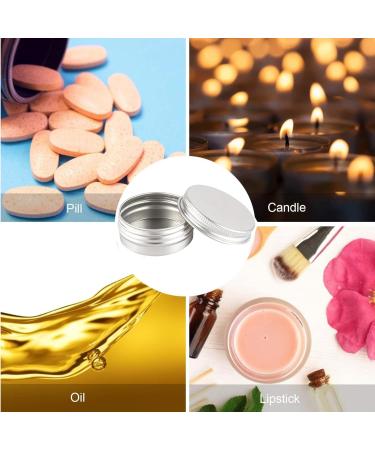 BOBOZHONG Empty Containers 12 Pieces Round Steel Tin Cans Aluminium Tin Cream Jars Travel Portable Small Metal Tin with Screw Lid for DIY Beauty Cosmetics Candle Travel 30 ml - Buy Online on GoSupps.com