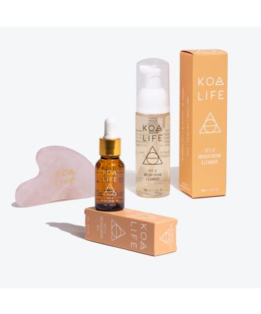 Vitamin C Collection - Bundle Discount | Vit-C Brightening Cleanser 30ML & Vit-C Brightening Oil 15ML & Gua Sha Massage Tool | Anti-Aging Treats Hyperpigmentation Brightens Evens Skin Tone
