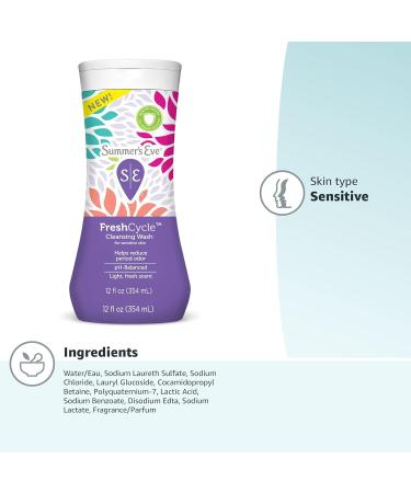 Summer's Eve FreshCycle Cleansing Wash 12 Fl Oz - Reduces Period Odor - Pack of 1 - Buy Online on GoSupps.com