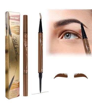 UGBOAugenbrauenstift Eyebrow pencil waterproof 3D microblading pen eyebrow pencil hair drawing 2in1 Magic Natural Eyebrow pencil with 4 points fork tip brown