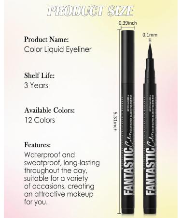  LYSdefeu Liquid Eyeliner Matte Waterproof Eyeliner Pen Colorful Eyeliner Pen 24 Hour Life + Pigmented with Long Lasting Smudge-Proof Ultra Pigmented Quick Dry Defined Line Creation Red - Buy Online on GoSupps.com