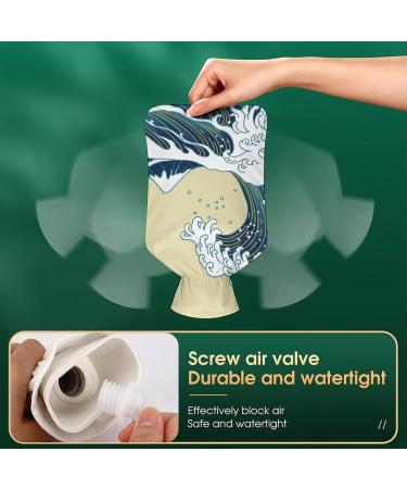 Retro Wave Hot Water Bottle with Plush Cover - Hand Warmer for Adults & Kids | 26.5x15.3cm - International Shipping Available - Buy Online on GoSupps.com