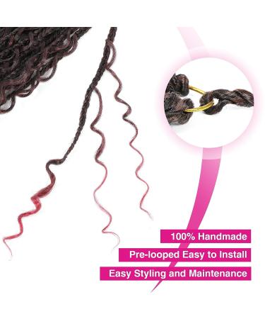 12 Inch Goddess Box Braids Crochet Hair Bob | Curly Ends Synthetic Extensions - Pack of 8 TBUG - Buy Online on GoSupps.com