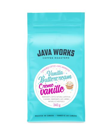 Java Works Coffee - Vanilla Buttercream Flavoured Coffee | 340 grams | Medium Roast | Whole Bean Vanilla buttercream 340 g (Pack of 1)