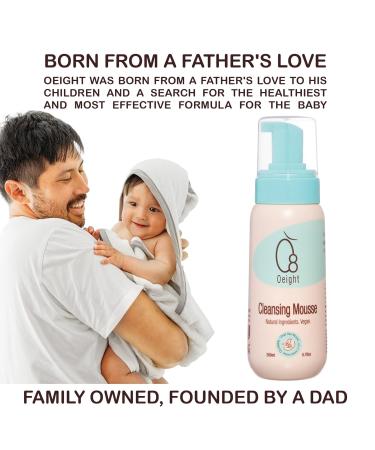 Natural Baby Cleansing Mousse | Soothing Body Wash Foam with Dead Sea Minerals & Dunaliella Salina - 6.76 Oz - Buy Online on GoSupps.com