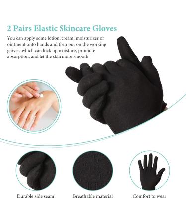 2 Pairs Cotton Moisturizing Gloves for Women - Soft Elastic Skincare & Working Gloves - Ideal for Dry Hands, Jewelry Inspection - One Size Fits Most - Buy Online on GoSupps.com