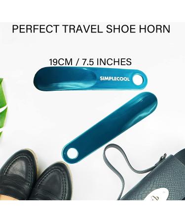 Simplecool Portable Plastic Shoe Horn - Durable Spoon Design for Men, Women, Seniors & Kids - Blue/7.5 - Buy Online on GoSupps.com