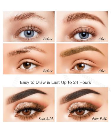 Mysense Liquid Eyebrow Pen - Waterproof & Smudge-proof Eyebrow Pencil with 4 Micro-Fork Tips for Natural Light Brown Brows - International Shipping Available - Buy Online on GoSupps.com