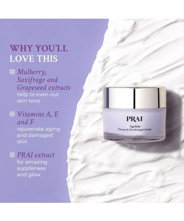 PRAI Ageless Throat & Decolletage Creme (118ml) with Shea Butter and Hyaluronic Acid Day Cream 118 ml (Pack of 1) - Buy Online on GoSupps.com