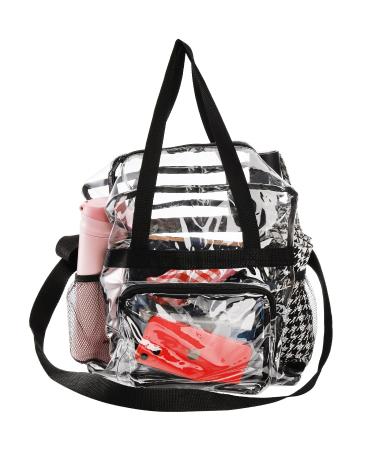 Jucoan 2 Pack Clear Stadium Tote Bag with Zipper Closure - Large Capacity, Mesh Pockets - Ideal for Work, Concerts, Sports, Gym - Stadium Approved - Buy Online on GoSupps.com