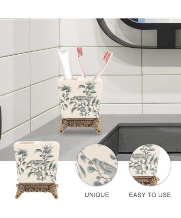 Buy Cabilock Ceramic Toothbrush Holder - Versatile Bathroom Accessory for Washbasins | American Style Toothpaste Storage - Buy Online on GoSupps.com