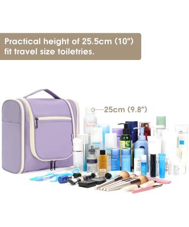 Women's Large Travel Hanging Toiletry Wash Bag Organizer - Light Purple Cosmetic & Makeup Case - Buy Online on GoSupps.com