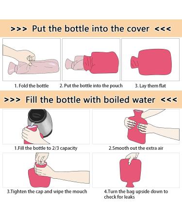 NAANLE 1L Hot Water Bottle Transparent Flower Loop Design for Pain Relief & Heat Therapy | Ideal for Bed Hands & Feet - Buy Online on GoSupps.com