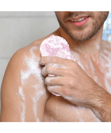 1/4 Spa Puff - Shower Sponge with Rope Body ExfoIiating Loofah Sponge | Body Loofah Sponge Pads Up Bath Sponge Pregnant Body Scrub Sponge Soft Shower Pouf for Pregnant Women Children Adult Pink - Buy Online on GoSupps.com