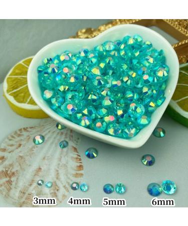 3mm Lake Blue AB Resin Flatback Rhinestones - 10000pcs for DIY Crafts and Nail Art - Buy Online on GoSupps.com