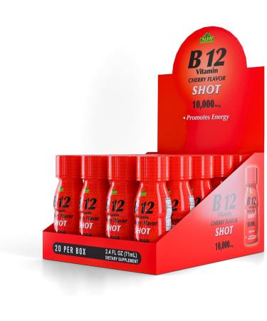 ALFA VITAMINS Vitamin B12 Energy Shot, Natural, Sugar Free Dietary Supplement, Boosts Energy, Supports Immune System, Cherry Flavored, Gluten Free, 10000 mcg per Serving, 2.0 oz Bottle, 80 Pack - Buy Online on GoSupps.com