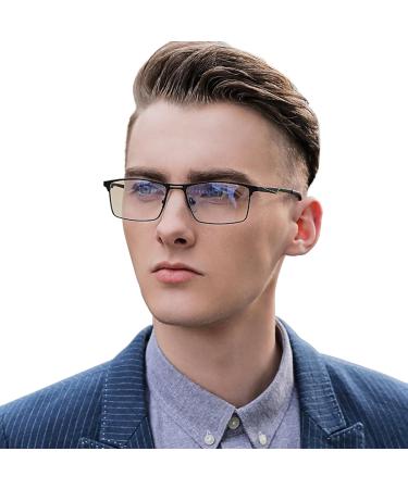 Joopin Blue Light Filter Glasses for Men & Women - Gaming & Computer Glasses - Stylish Metal Matt Black Design - Buy Online on GoSupps.com