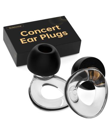 Ear Plugs for Concerts QuietZone High Fidelity Hearing Protection for Concerts and Musicians Reusable Silicone Ear Plugs for Work Sleep 30 dB Noise Cancelling(Clear)