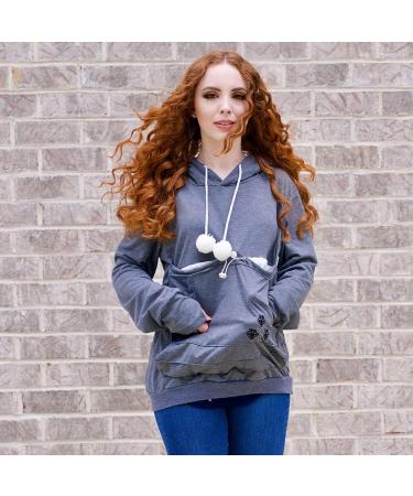 Kei Tomlison Unisex Big Pouch Hoodie | Pet Holder Carrier Sweatshirt Dark Gray 3X-Large - Buy Online on GoSupps.com