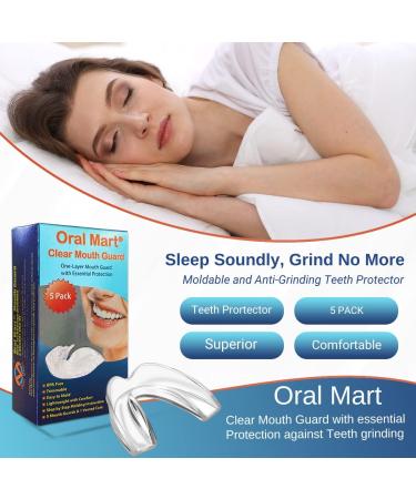 Oral Mart Kids Mouth Guards for Grinding Teeth - 5 Pack Clear Moldable Anti Grinding Teeth Protector for Sleep - Youth Size with Free Case - Buy Online on GoSupps.com