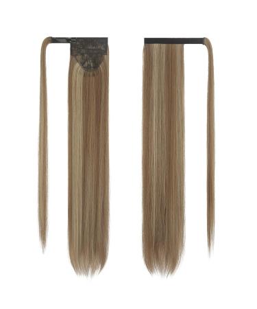 Caramel Brown Mixed Ash Blonde 70cm Synthetic Ponytail Hair Extension Braid for Women & Girls - Smooth & Long | 1 Pack - Buy Online on GoSupps.com