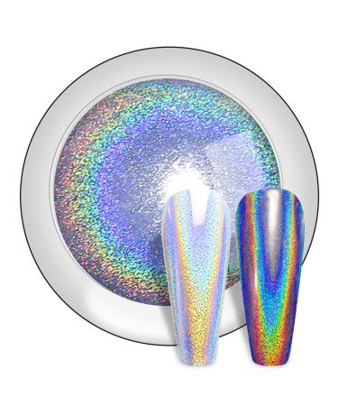 Poudre ongles holographique chrom e arc-en-ciel effet miroir laser poudre m tallique Nail Art Pigment d coratif manucure Holographic