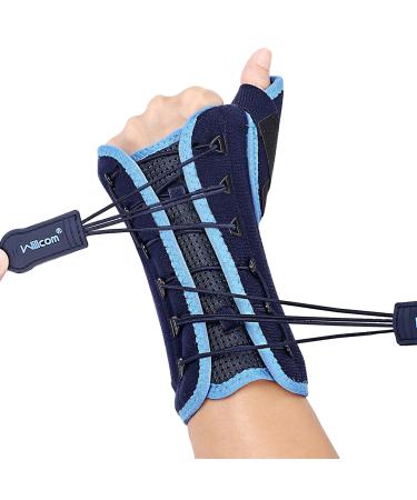 Willcom thumb wristwear with a metal rail stabilizer compression wrist support for carpal tunnel tendinitis arthritis pain inflammation sports protection for women (L left hand) l Linke hand - double pulling tape version - Buy Online on GoSupps.com