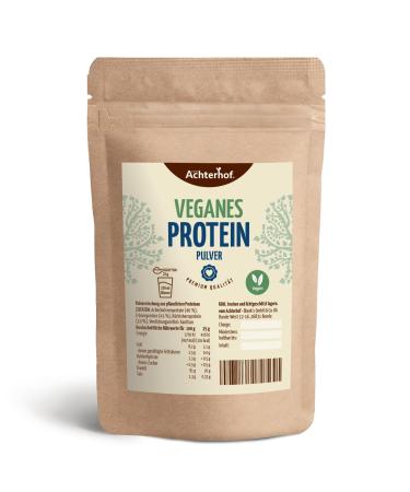 Vegan protein powder 250g |100% vegetable protein powder from arable beans pea and pumpkin seed protein |With 20g protein per serving |Tasteless |From the Achterhof neutral 250 g (1 Pack)