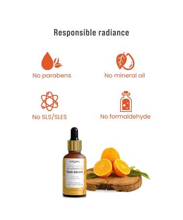 Sirona 20% Vitamin C Face Serum - Repair Skin Damage Heal Dark Spots & Radiant Skin - 30 ml | Niacinamide Gotu Kola & Tasmanian Pepper for Men & Women - Buy Online on GoSupps.com