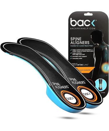 BackPainHelp Spine Aligner Orthotic Inserts with Arch Support   Cushioning Insoles for Overpronation  Plantar Fasciitis  Flat Feet  Heel Spurs & Foot Pain - for Men & Women (S) Small (Mens 5.5-7  Womens 7.5-9)