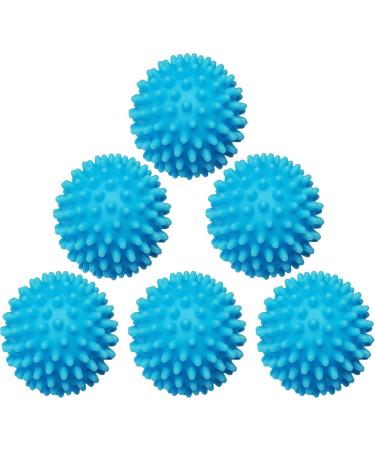 Adkyop Dryer Balls Laundry Reusable Dryer Balls Anti Static Dryer Drying Balls for Laundry Clothes Fabrics Reduce Wrinkles 2.5 in (Set of 6) (Light Blue)