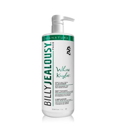 Billy Jealousy White Knight Gentle Daily Facial Cleanser  Men's Face Wash with Non-Abrasive Exfoliators  Contains Apple Amino Acids & Papaya Extract 33.8 Fl Oz
