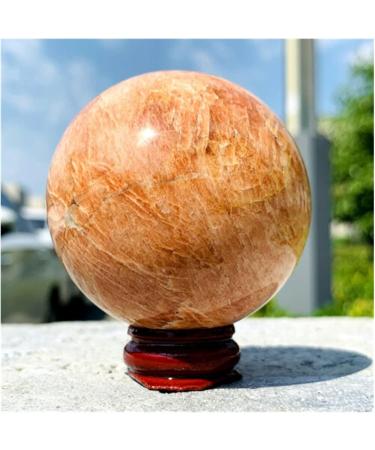 Natural Crystal Rough Natural Moonstone Crystal Polished Ball Stone +Wooden Base Quartz Stones - Buy Online on GoSupps.com