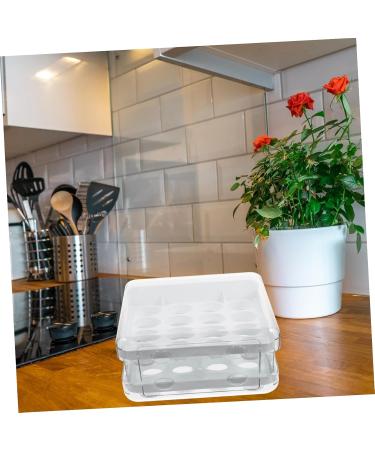 Angoily Egg Storage Box Plastic Container Fridge Accessories Egg Rack Refrigerator Plastic Pp White Egg Tray White 21.5x22.5x14cm - Buy Online on GoSupps.com