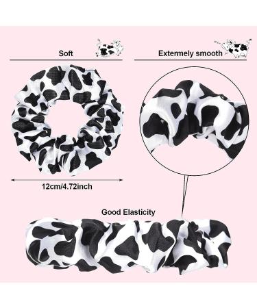 Western Cow Print Scrunchies Set - 20 Pieces | Silk Satin Hair Ties for Player Team | Elastic Hairbands for Sports | Black Scrunchy Ponytail Holder - Buy Online on GoSupps.com