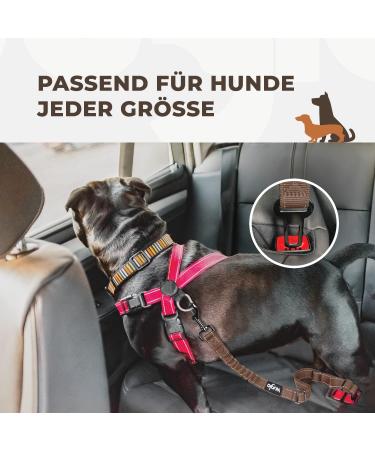 Wuglo 38-95cm Dog Car Safety Belt | Durable Elastic Dog Straps | Universal Buckling Clip for Safe Travel - Brown - Buy Online on GoSupps.com