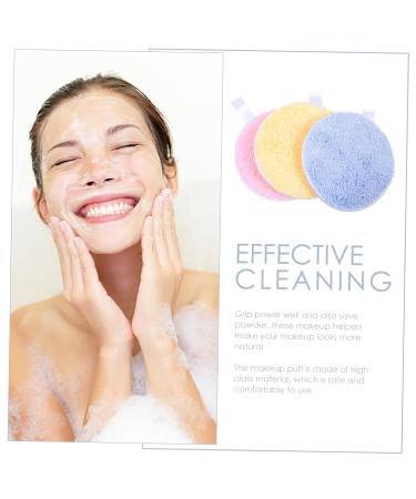FRCOLOR Face Cleaning Puffs - 3pcs Round Cleansing Pads for Comfortable Makeup Removal | Best Fiber Makeup Tools - Buy Online on GoSupps.com