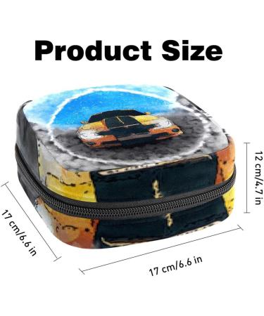 Cartoon Car Lady Napkin Storage Bag | Portable Period & Menstrual Cup Holder for Women & Teens - Buy Online on GoSupps.com