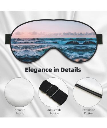Ocean Waves Print Double-Sided Eye Mask | Soft Light Blocking for Better Sleep Quality - International Shipping - Buy Online on GoSupps.com