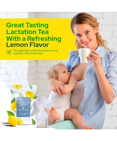 Mama Mantra Lactation Lemon Flavored Tea | Supports Mother's Milk Production for Breastfeeding and Nursing | Organic Ingredients | Mama Owned | 30 Tea Bags - Buy Online on GoSupps.com