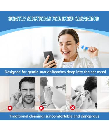 Ear Vacuum Ear Wax Removal Kit Electric Ear Wax Vacuum with Strong Suction Soft Silicone Tips Ear Vacuum Wax Remover Tool with 2 Replacement Heads for Family Use Himmelblau - Buy Online on GoSupps.com